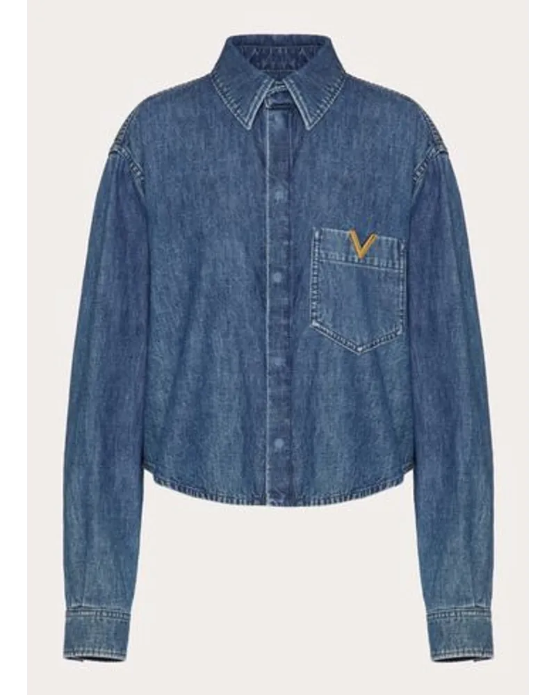 Valentino Garavani SHIRT aus CHAMBRAY  Frau Denim