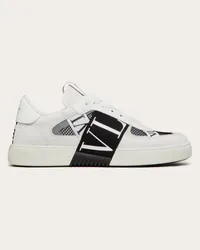 Valentino Garavani LOW-TOP-SNEAKER VLN aus KALBSLEDER und MESH mit BÄNDERN Mann Weiss