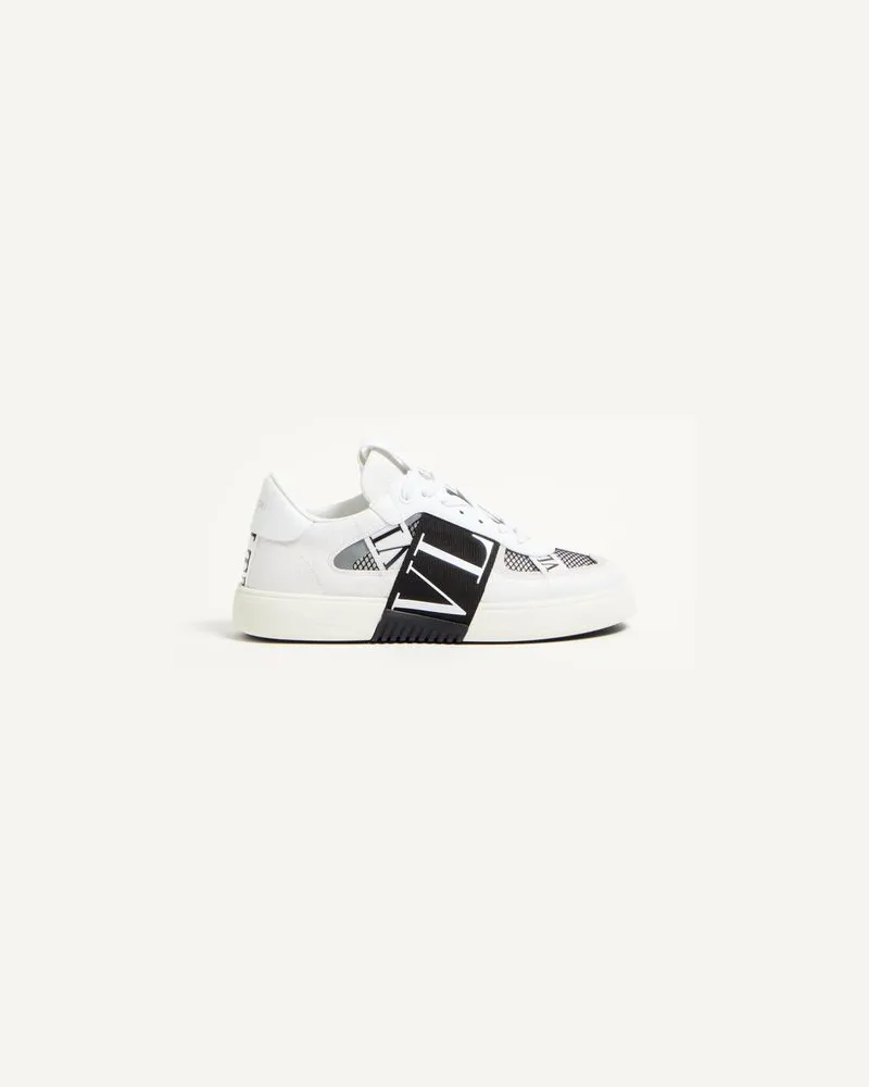 Valentino Garavani Low-Top-Sneaker Vl7N Aus Kalbsleder Und Mesh Mit Bändern Mann WEISS/ SCHWARZ Weiss