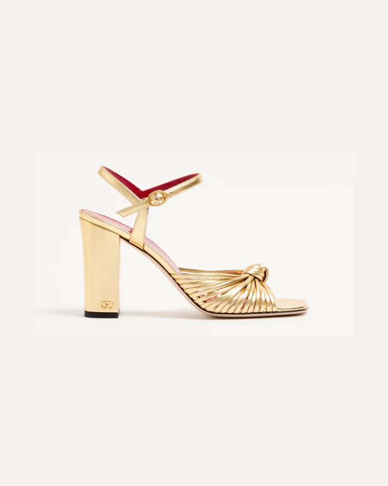 Valentino Garavani Annet-Sandalen Aus Beschichtetem Nappaleder 90 Mm Frau GOLD Gold
