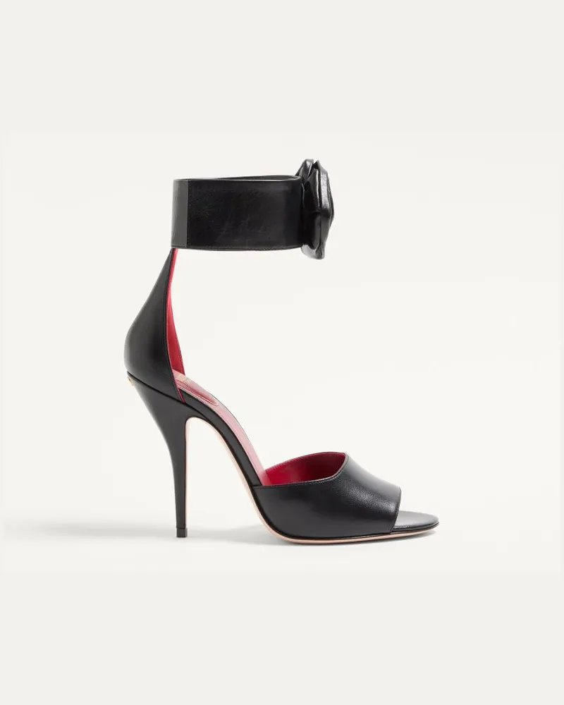 Valentino Garavani Valentino Garavani Drip Rose Sandalen Aus Ziegenleder, 105 Mm Frau SCHWARZ Schwarz