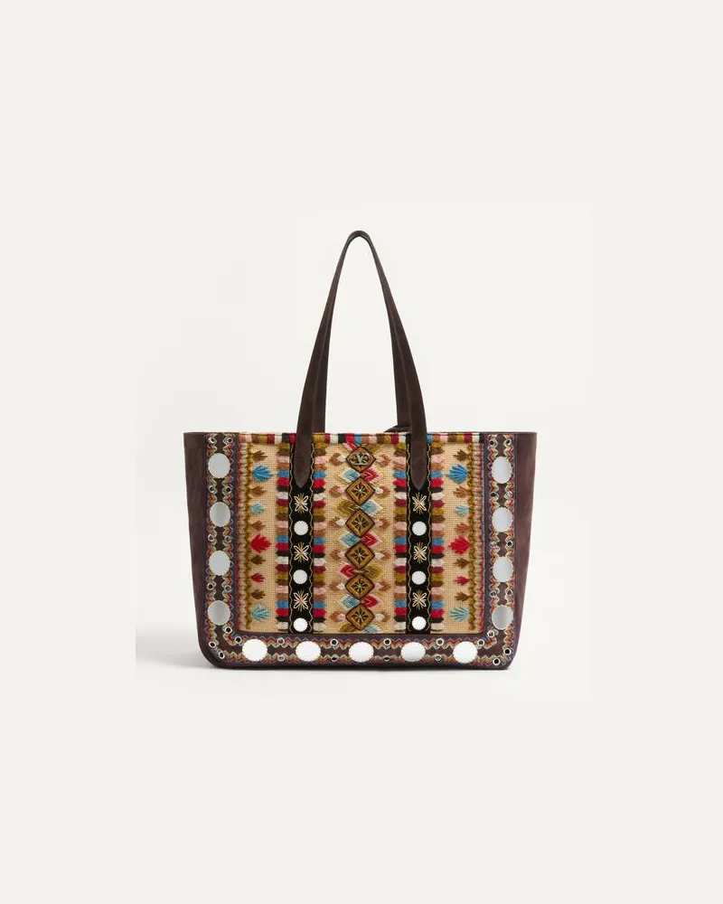 Valentino Garavani Valentino Garavani Nellcôte Grosse Shopper Mit Stickerei Mann MULTICOLOR/TESTA DI MORO Multicolor