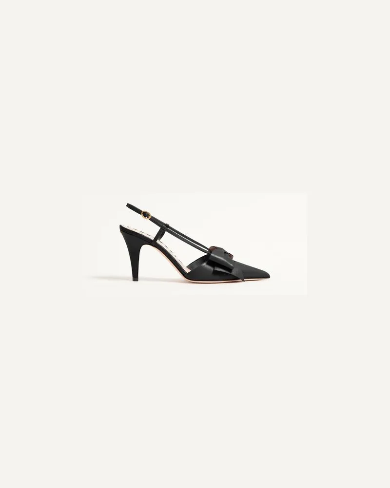 Valentino Garavani Bowow Slingpumps Aus Ziegenleder, 85 Mm Frau SCHWARZ Schwarz