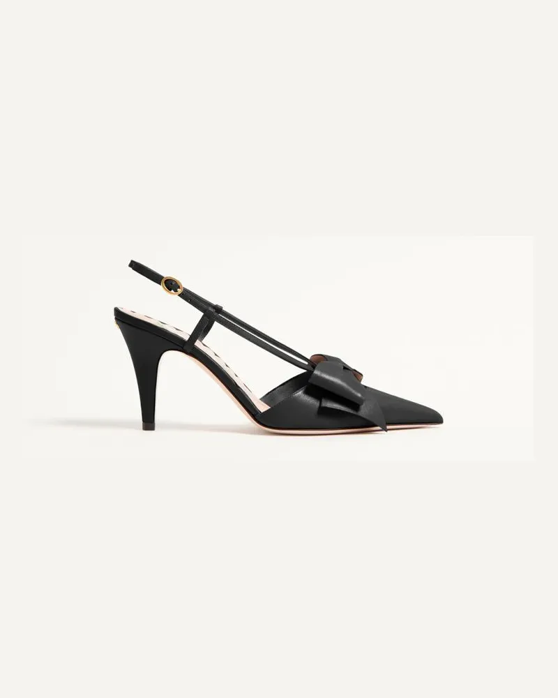 Valentino Garavani Bowow Slingpumps Aus Ziegenleder, 85 Mm Frau SCHWARZ Schwarz