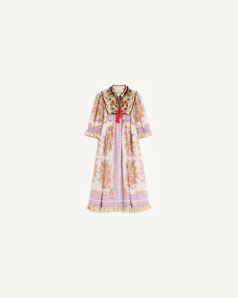 Valentino Garavani Kleid Aus Georgette Lurex Mit Voyage Imaginaire-Print Frau MULTICOLOR Multicolor