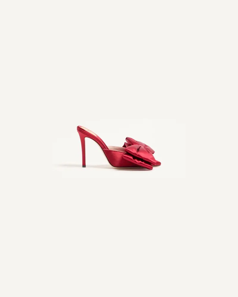 Valentino Garavani Yolande Mules aus Satin, 105 mm Frau ROT Rot