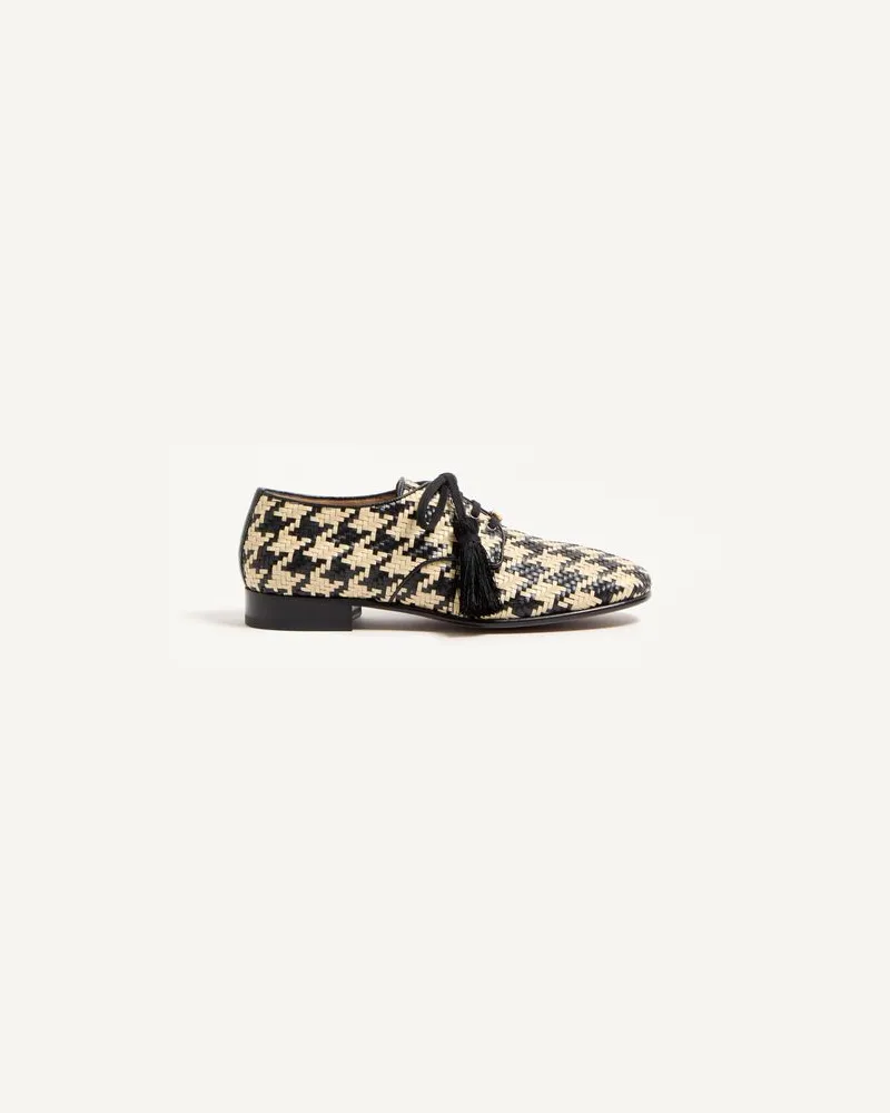 Valentino Garavani Mj Blues Hahnentritt-Derby Aus Gewebtem Leder Mann SHELL/SCHWARZ Shell