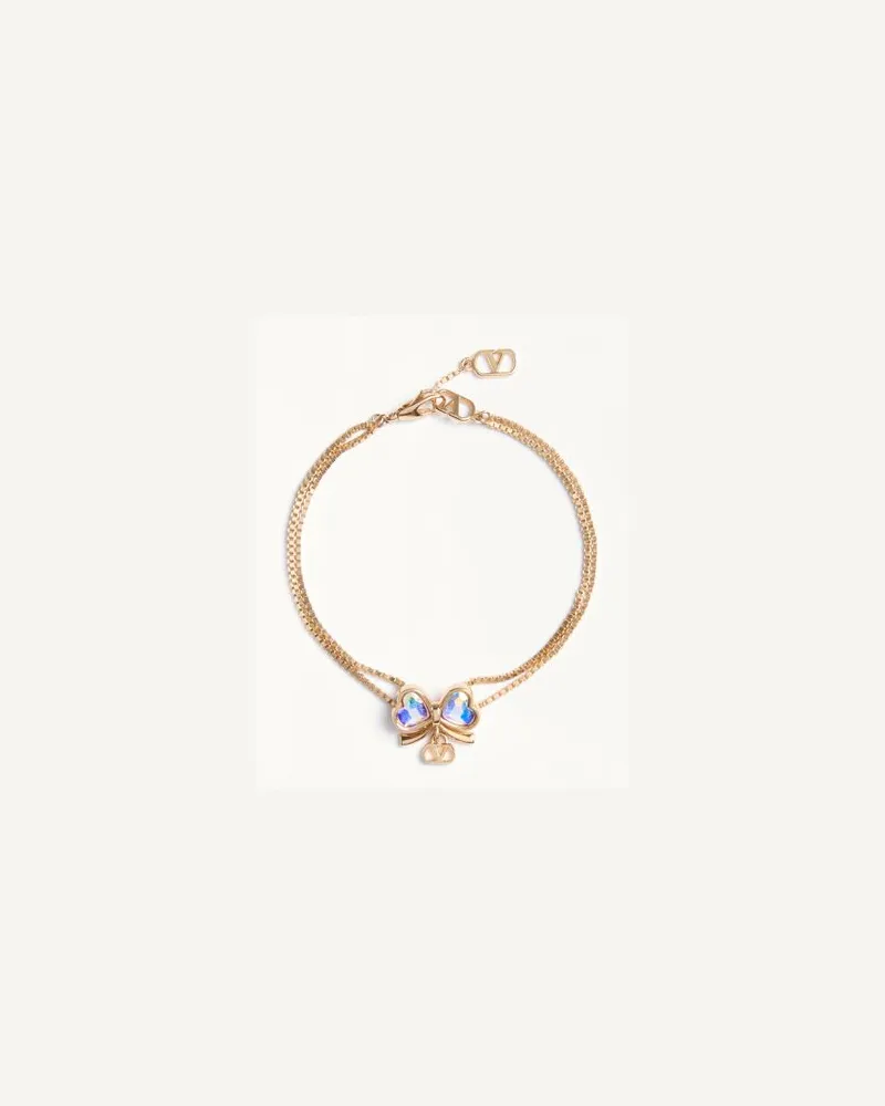 Valentino Garavani Valentino VLogo Floc Armband aus Metall und Kristallen Frau GOLD/MEHRFARBIG Gold
