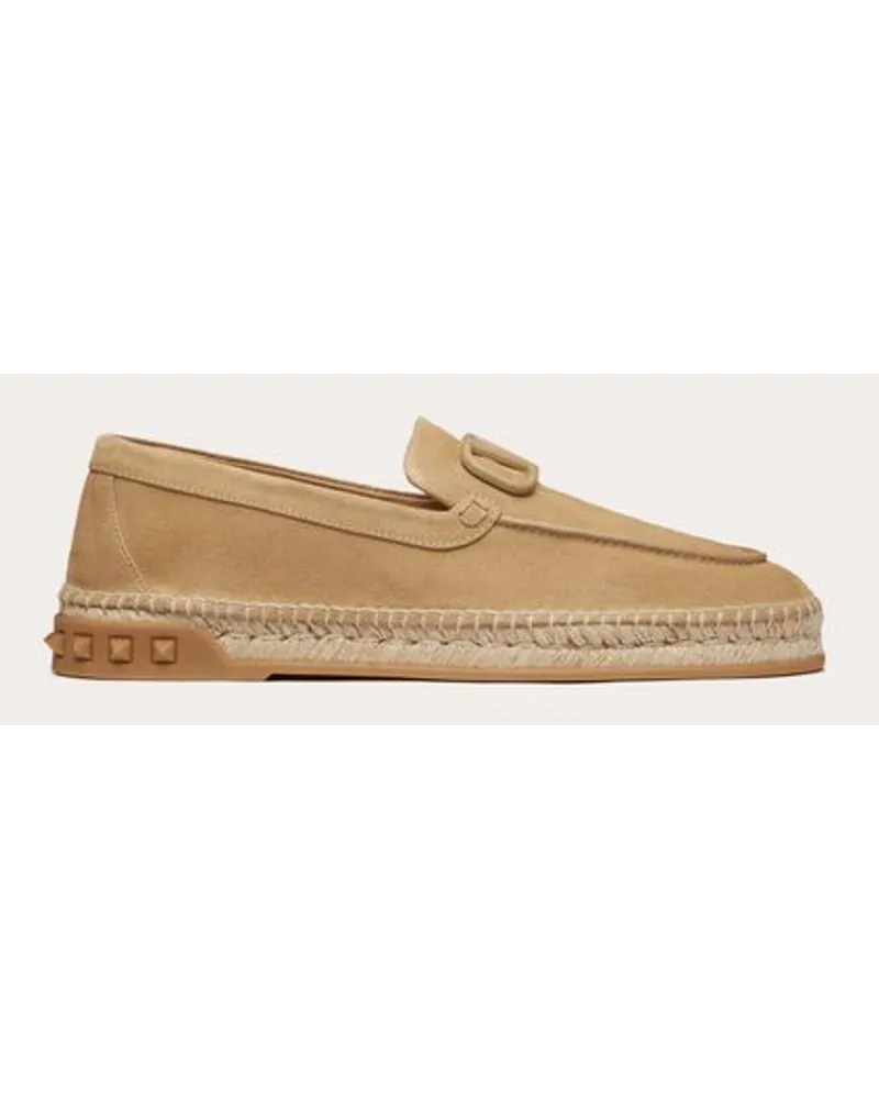 Valentino Garavani LEISURE FLOWS ESPADRILLES aus SPALTLEDER Mann Beige