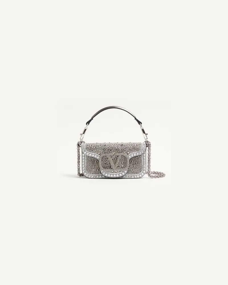 Valentino Garavani Kleine Valentino Garavani Locò Schultertasche Mit Strass Frau CRYSTAL Crystal