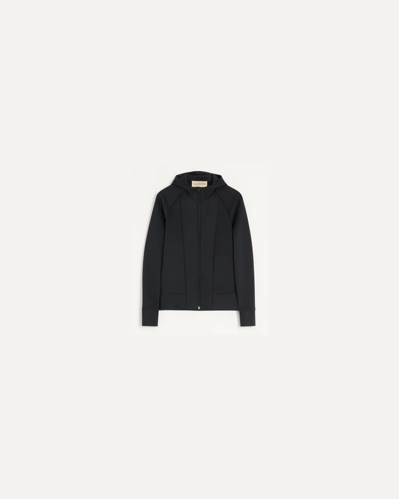 Valentino Garavani Sweat-Shirt À Capuche En Jersey Technique Frau SCHWARZ Schwarz