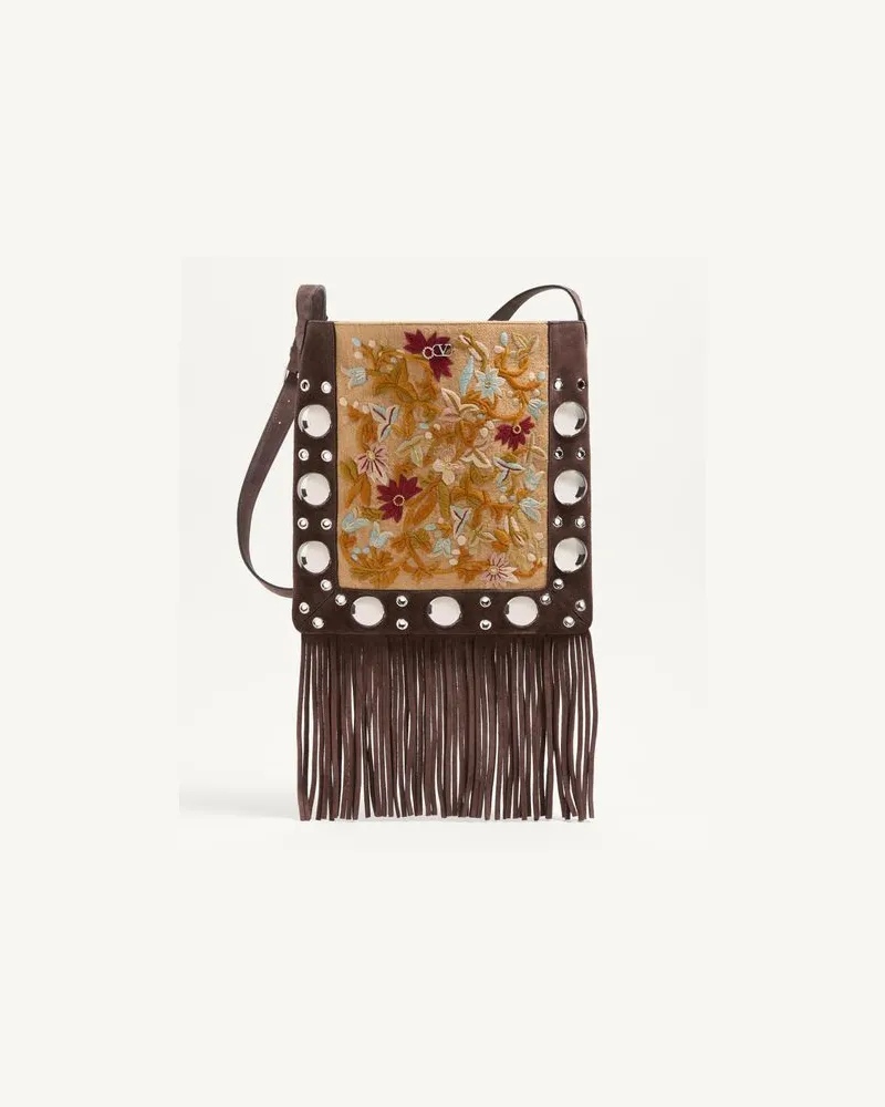 Valentino Garavani Valentino Garavani Nellcôte Schultertasche Mit Stickerei Und Fransen Frau MULTICOLOR/TESTA DI MORO Multicolor
