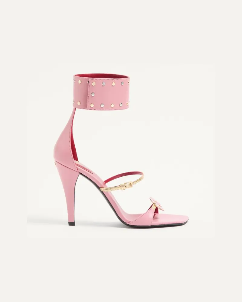 Valentino Garavani Cuffie-Sandale aus Ziegenleder 100mm Frau ROSA Rosa