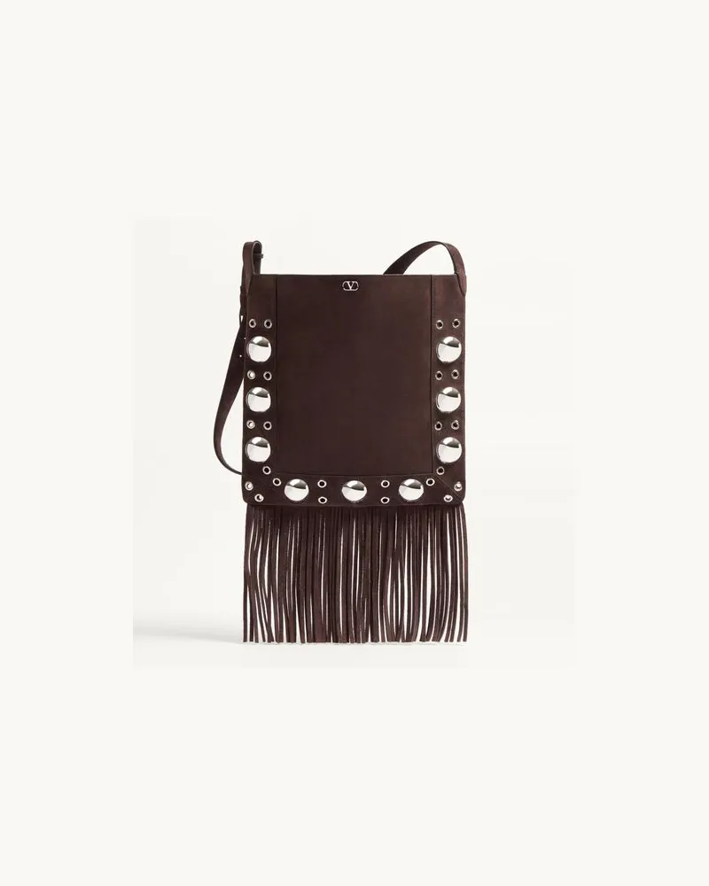 Valentino Garavani Valentino Garavani Nellcôte Schultertasche Aus Wildleder Mit Fransen Frau BRAUN Braun