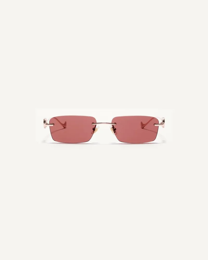 Valentino Garavani Rechteckige Metall-Brille unisex GOLD/BRAUN Gold