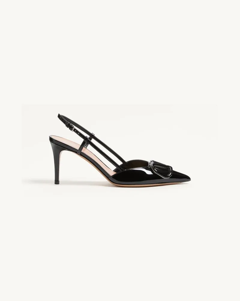 Valentino Garavani Valentino Garavani Slingback-Pumps Aus Lackleder Mit „Vlogo Signature"-Schmuckdetail, 80 Mm Frau SCHWARZ Schwarz