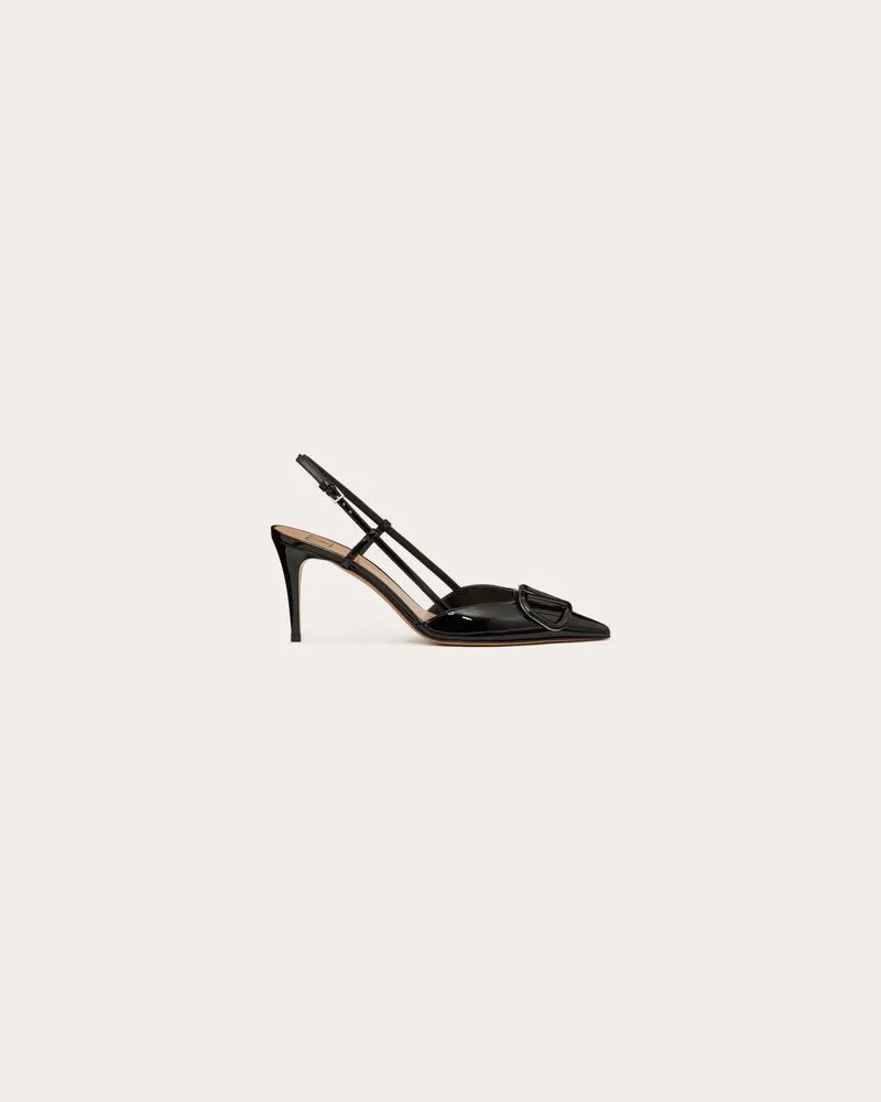 Valentino Garavani Slingback-Pumps Vlogo Signature Aus Lackleder Mit 80 Mm-Absatz Frau SCHWARZ Schwarz