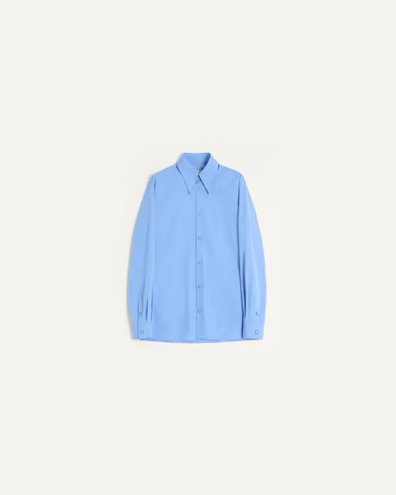 Valentino Garavani Valentino Hemd aus Baumwollpopeline Mann HIMMELBLAU Himmelblau