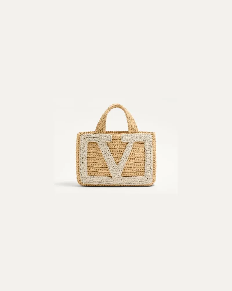 Valentino Garavani Valentino Garavani Viva Superstar Kleiner Shopper Aus Raffia Frau NATUR/BUTTER Natur