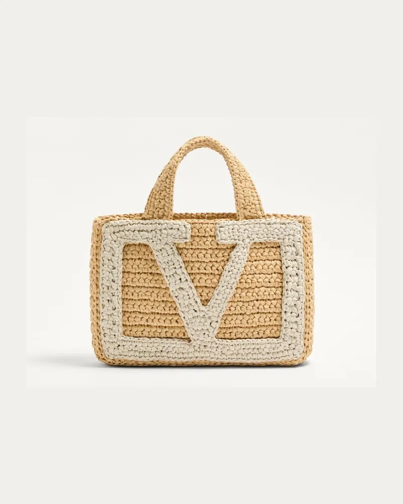 Valentino Garavani Valentino Garavani Viva Superstar Kleiner Shopper Aus Raffia Frau NATUR/BUTTER Natur