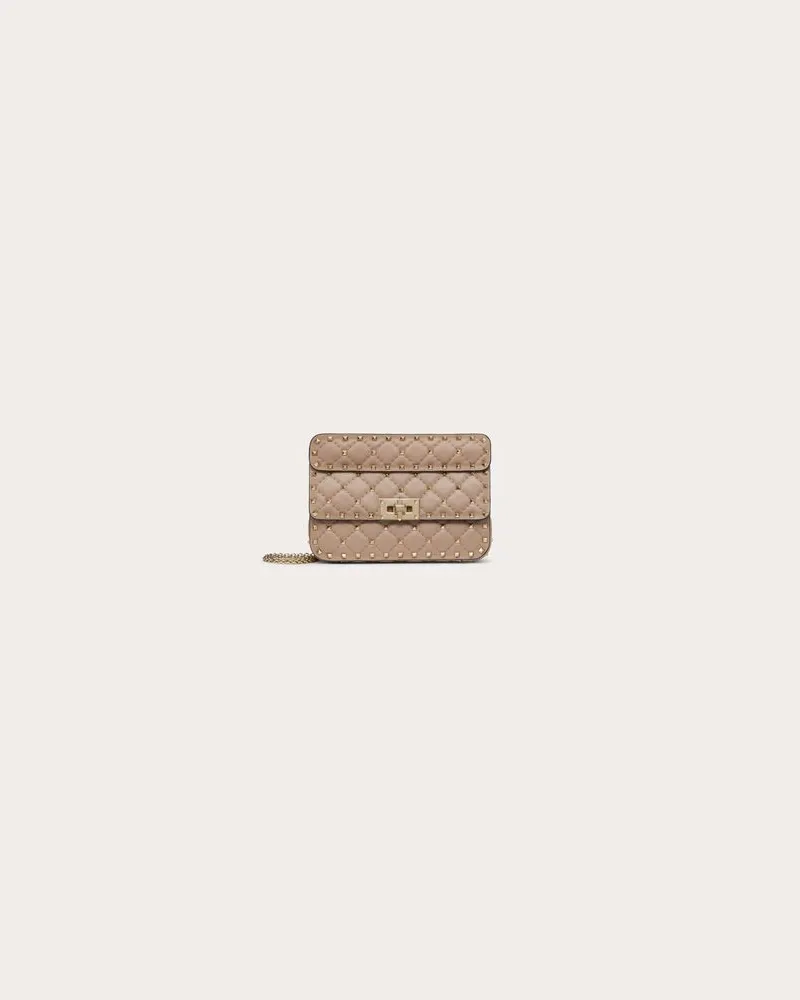 Valentino Garavani Kleine Tasche Rockstud Spike Aus Nappaleder Frau POUDRE Poudre