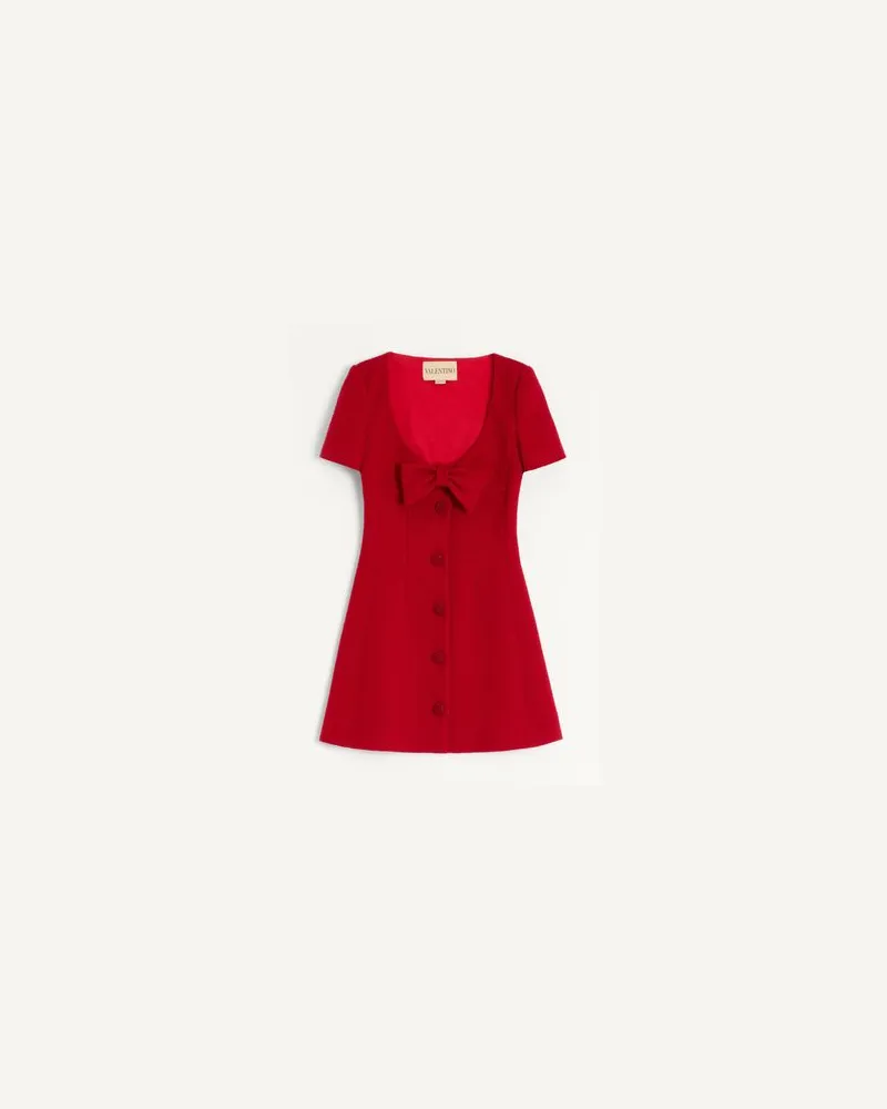 Valentino Garavani Kurzes Kleid aus einfarbigem Wool Tweed Frau PARIS Paris