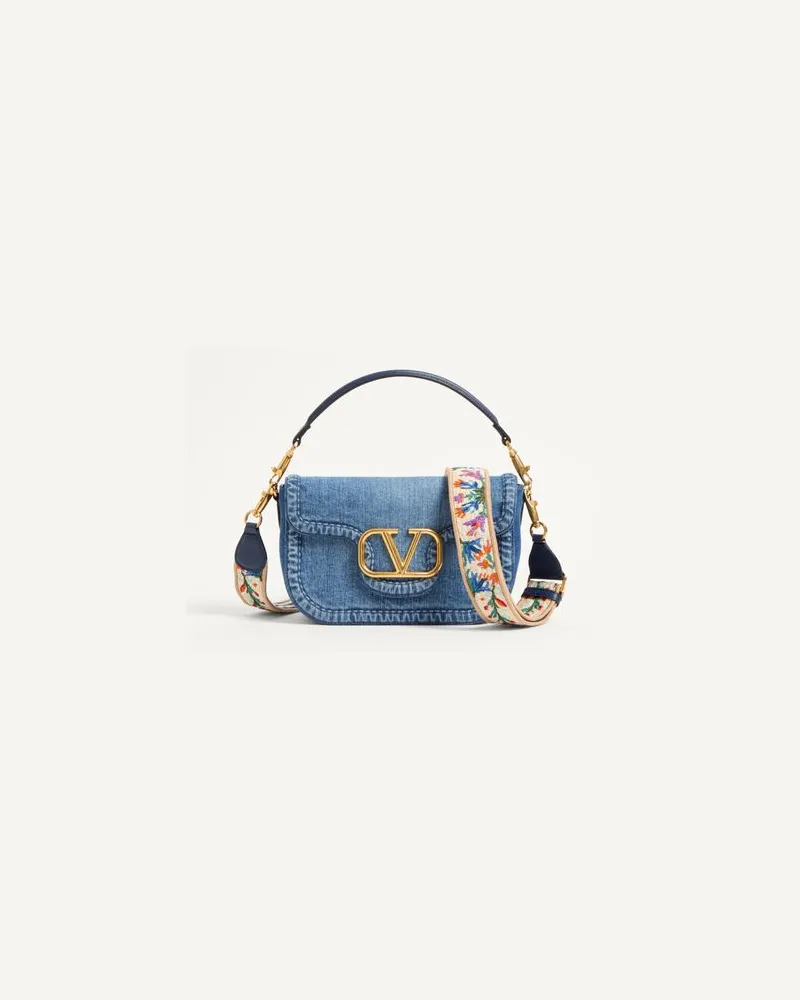 Valentino Garavani Valentino Garavani Alltime Schultertasche Aus Denim Mit Besticktem Bandriemen Frau DENIM/WORKER Denim