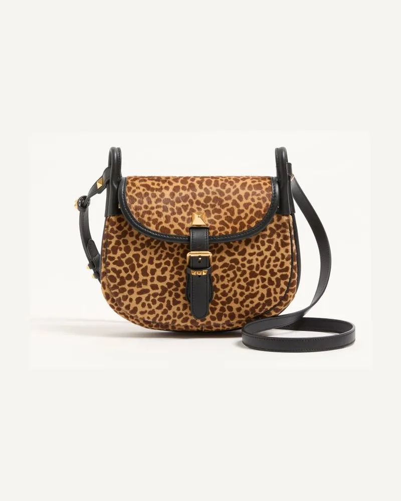 Valentino Garavani Kleine Valentino Garavani Flâneuse Schultertasche aus Kalbsleder in Pony-Optik mit Animalier-Print Frau ANIMALIER Animalier