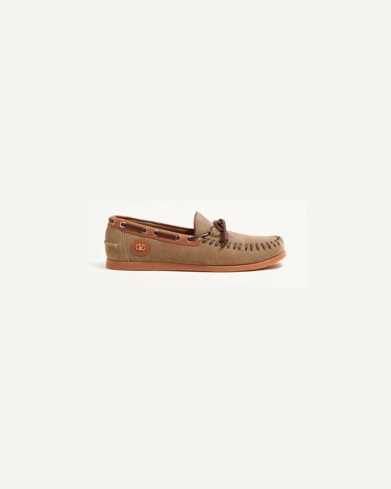 Valentino Garavani Palm Avenue Bootsschuh Aus Crustleder Mann KHAKI/TABAK Khaki