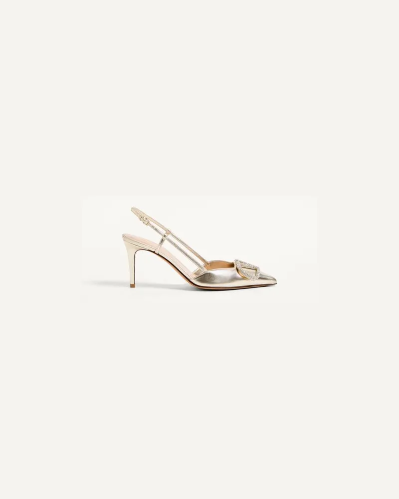 Valentino Garavani Slingback-Pumps Vlogo Glow Aus Laminiertem Nappaleder Mit 80 Mm-Absatz Frau PLATINUM Platinum