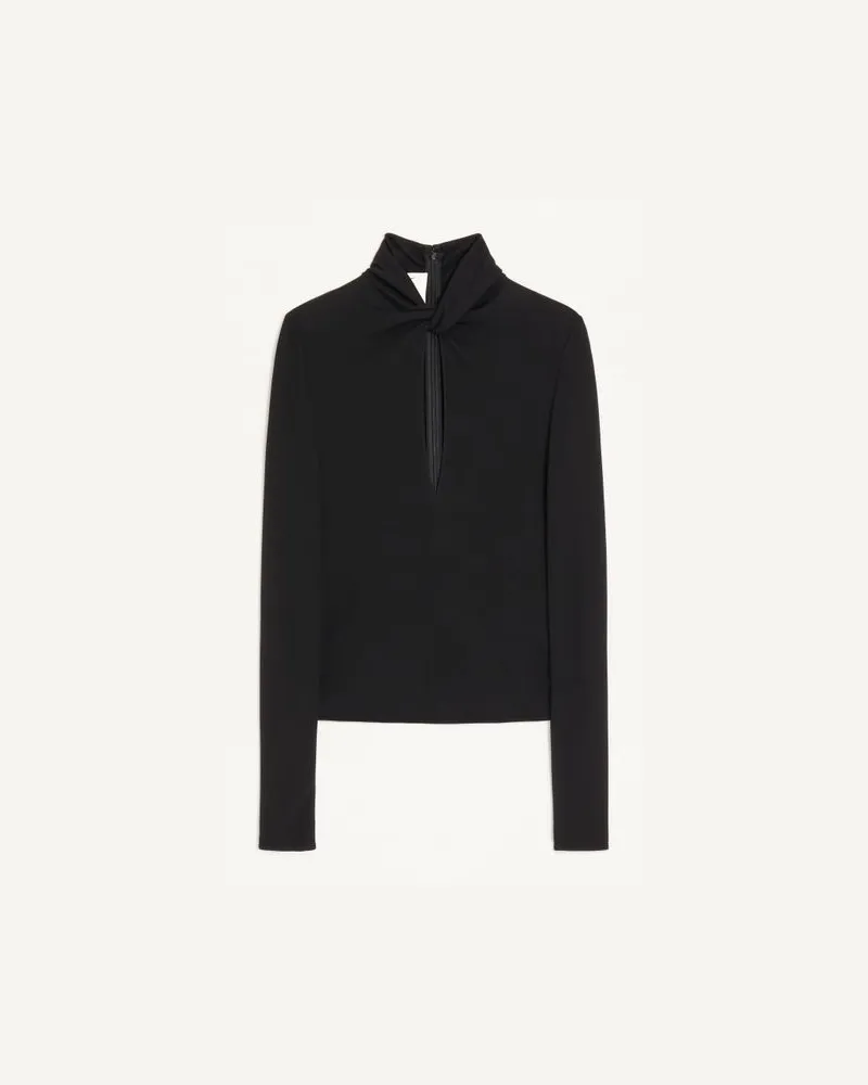 Valentino Garavani Top aus Crepe-Jersey Frau SCHWARZ Schwarz