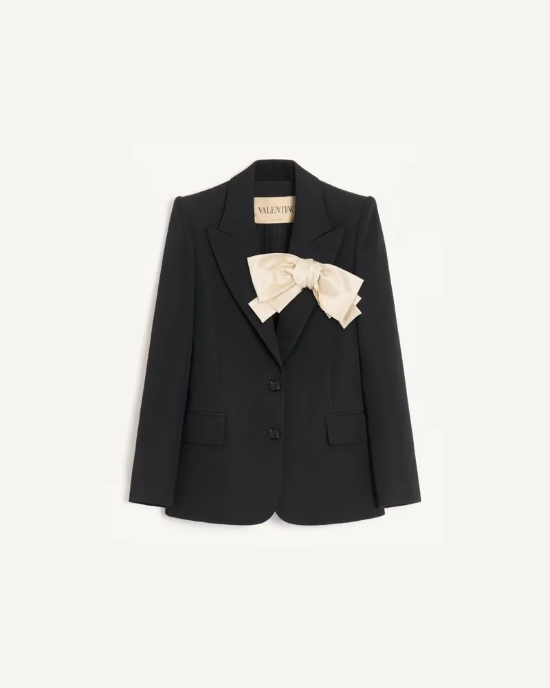 Valentino Garavani Crepe Couture Jacke mit Schleife Frau SCHWARZ/ELFENBEIN Schwarz