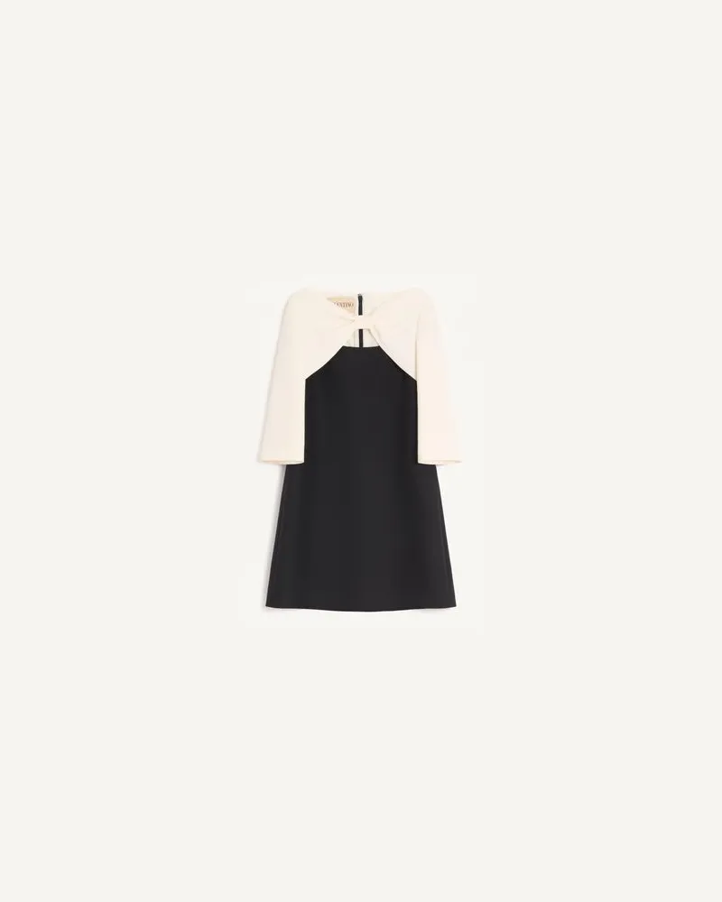 Valentino Garavani Kurzes Crepe Couture Kleid Frau SCHWARZ/ELFENBEIN Schwarz
