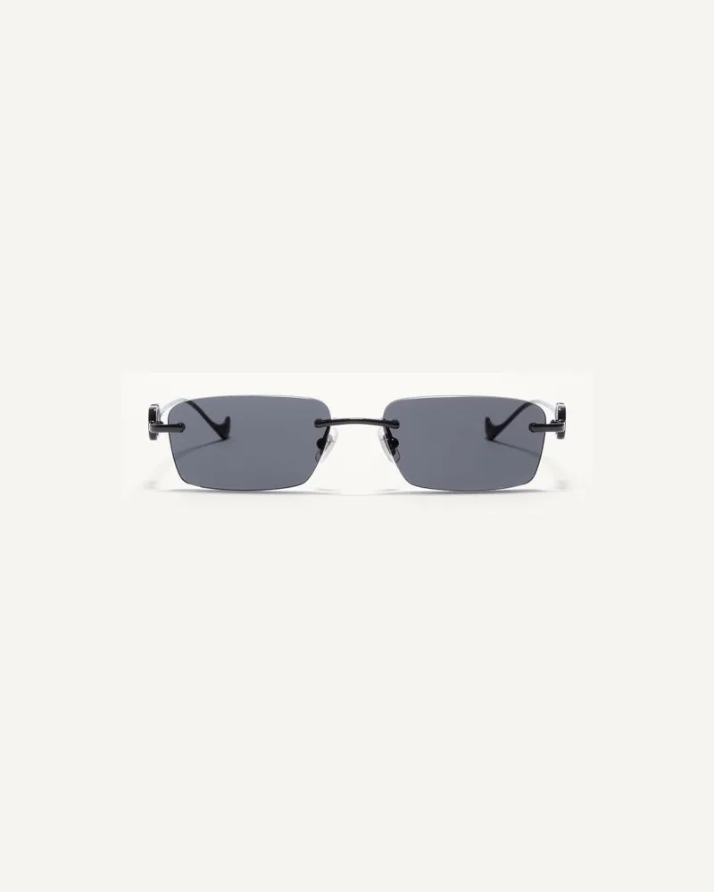 Valentino Garavani Rechteckige Sonnenbrille aus Metall unisex SCHWARZ/GRAU Schwarz