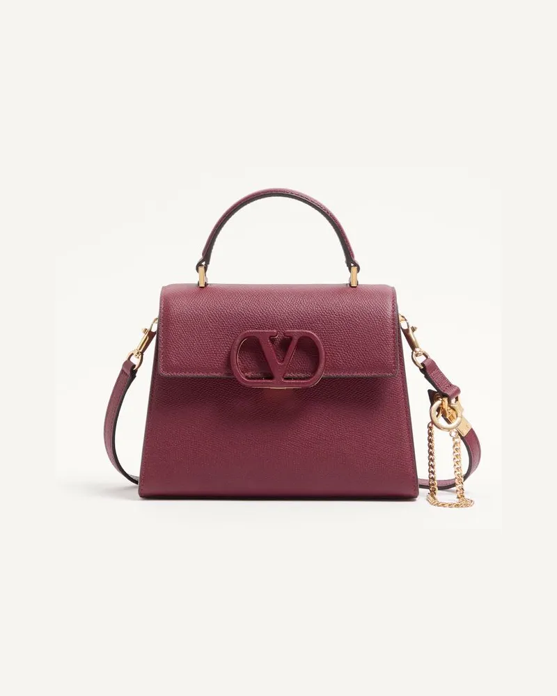 Valentino Garavani Valentino Garavani Vsling Kleine Handtasche Aus Genarbtem Kalbsleder Frau CERISE Cerise