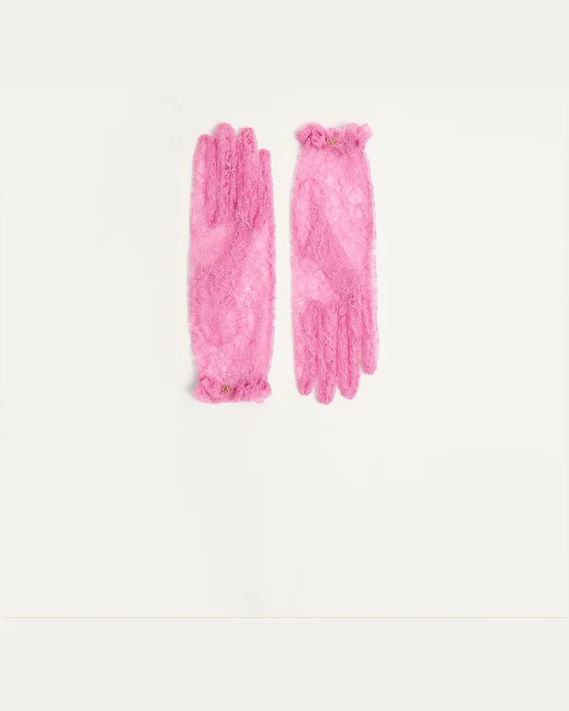 Valentino Garavani Vlogo Signature Handschuhe Aus Spitze Frau ROSA Rosa