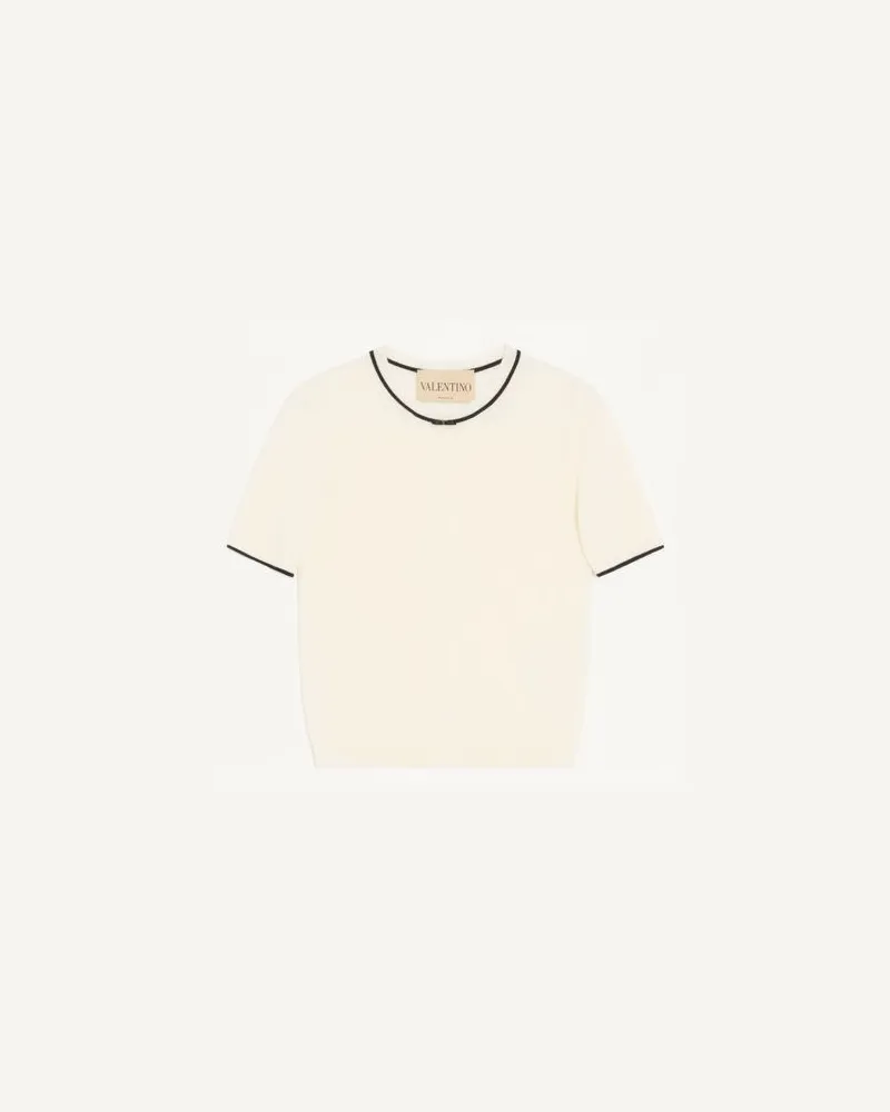 Valentino Garavani WOLLPULLOVER Frau ELFENBEIN/SCHWARZ Elfenbein