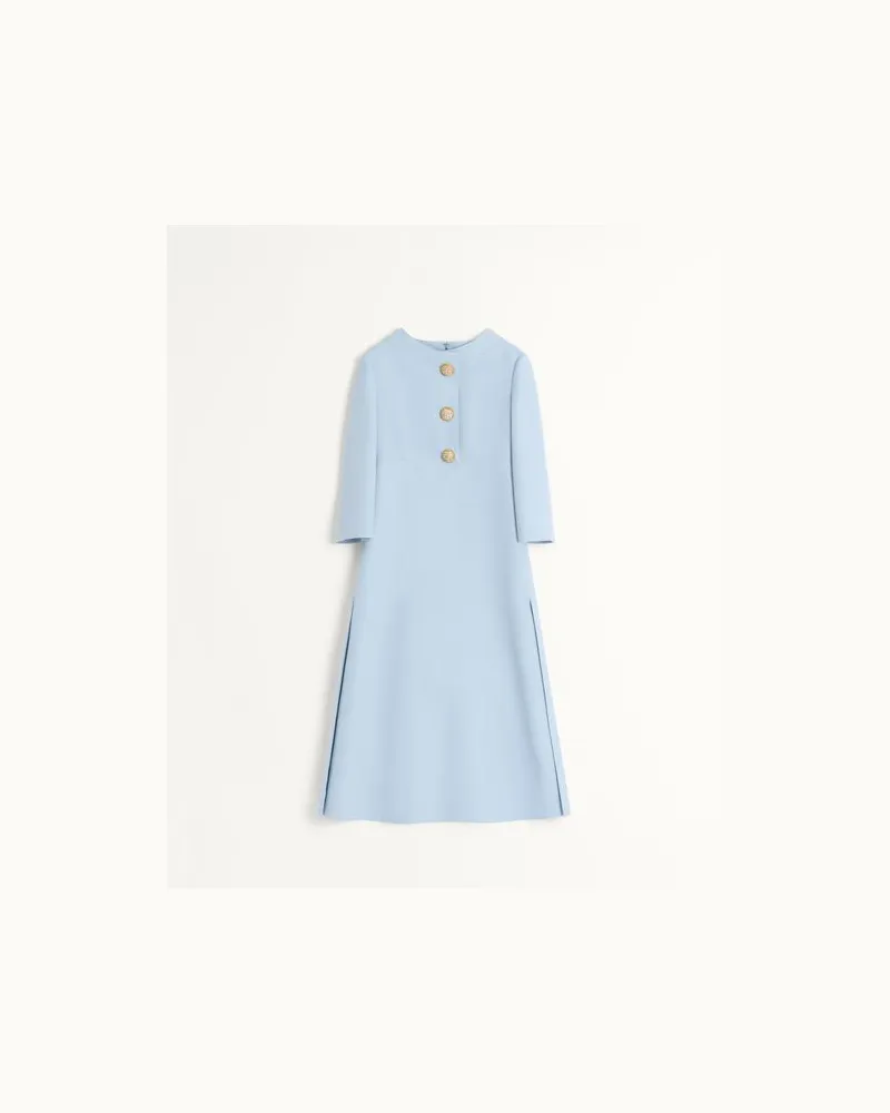 Valentino Garavani Midikleid Aus Crepe Couture Frau PASTEL GREY Pastel