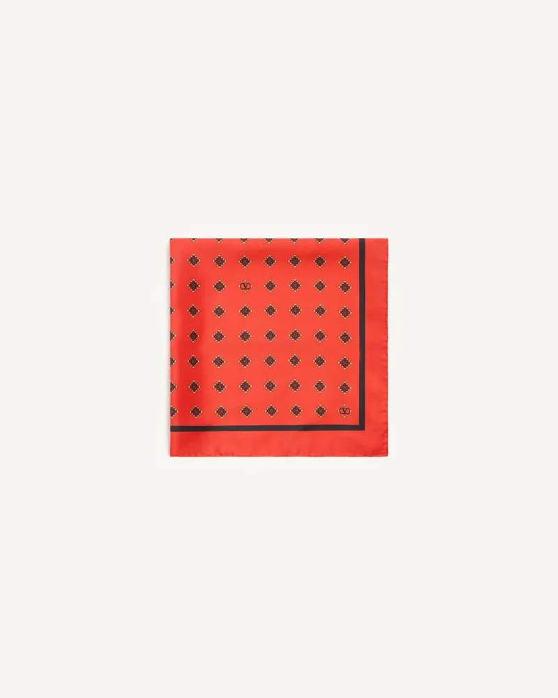 Valentino Garavani Opticool Seidenschal Mann ROT/SCHWARZ Rot