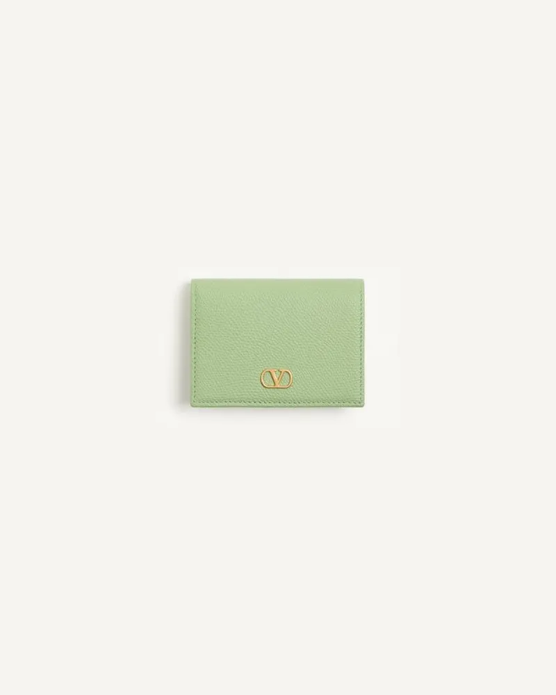 Valentino Garavani Valentino Garavani VLogo Signature Portemonnaie Aus Genarbtem Kalbsleder Frau MINZE Minze