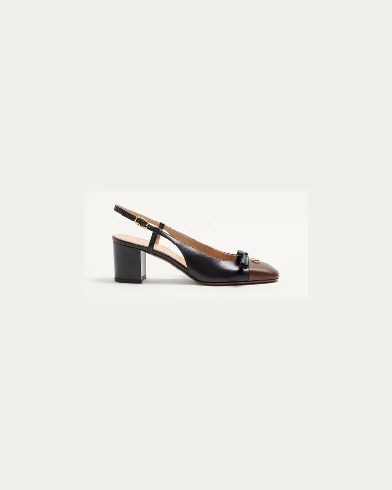 Valentino Garavani Valet Du Roi Slingback-Pumps Aus Ziegenleder 60 Mm Frau SCHWARZ/KAFFEE Schwarz