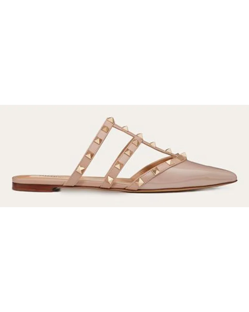 Valentino Garavani Mules Rockstud Aus Lackleder Frau POUDRE Poudre