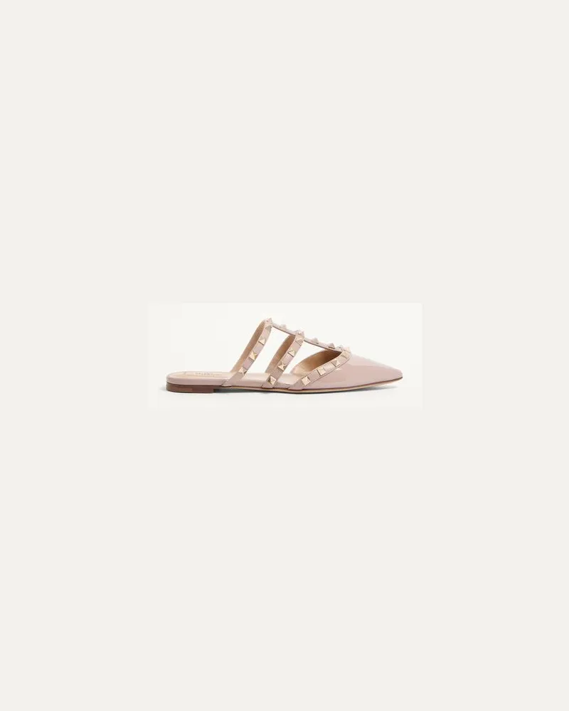 Valentino Garavani Mules Rockstud Aus Lackleder Frau POUDRE Poudre