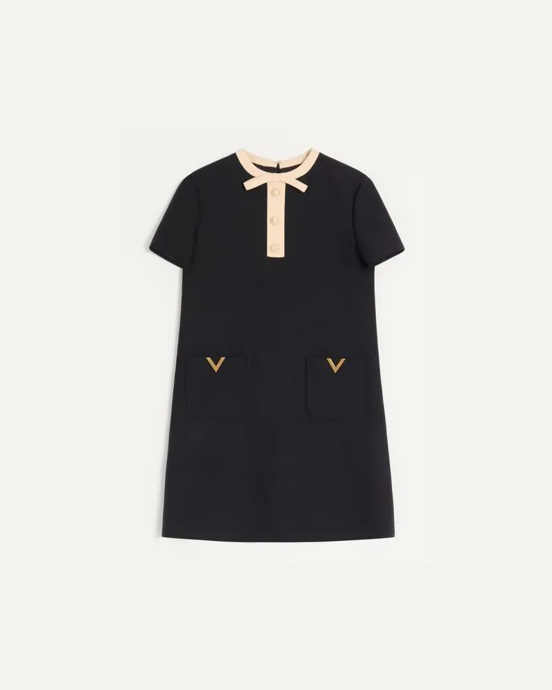 Valentino Garavani Kurzes Crepe Couture Kleid Frau SCHWARZ/BIRKE Schwarz