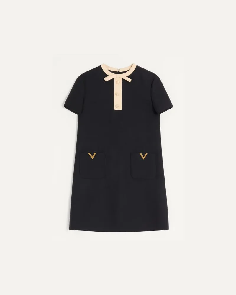 Valentino Garavani Kurzes Crepe Couture Kleid Frau SCHWARZ/BIRKE Schwarz
