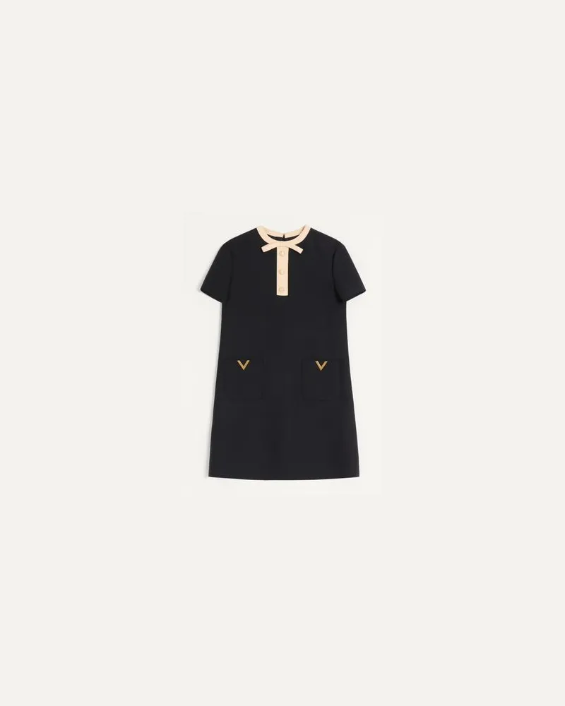 Valentino Garavani Kurzes Crepe Couture Kleid Frau SCHWARZ/BIRKE Schwarz