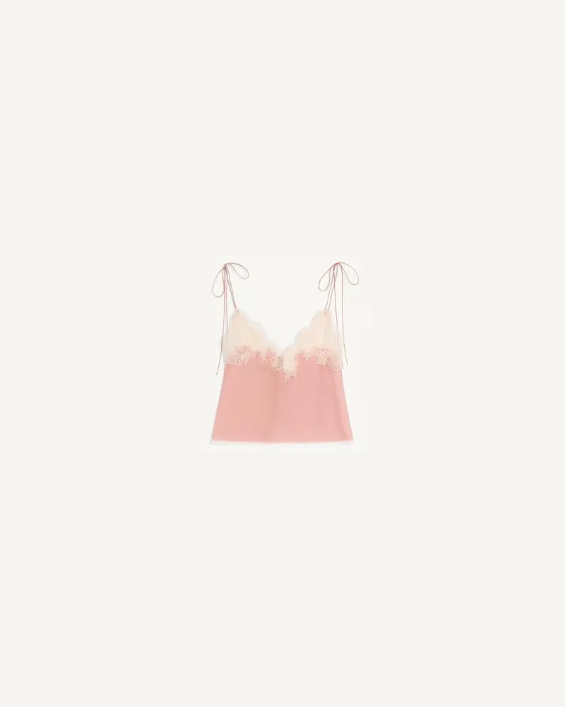 Valentino Garavani Crepe De Chine Top Frau LACHS Lachs