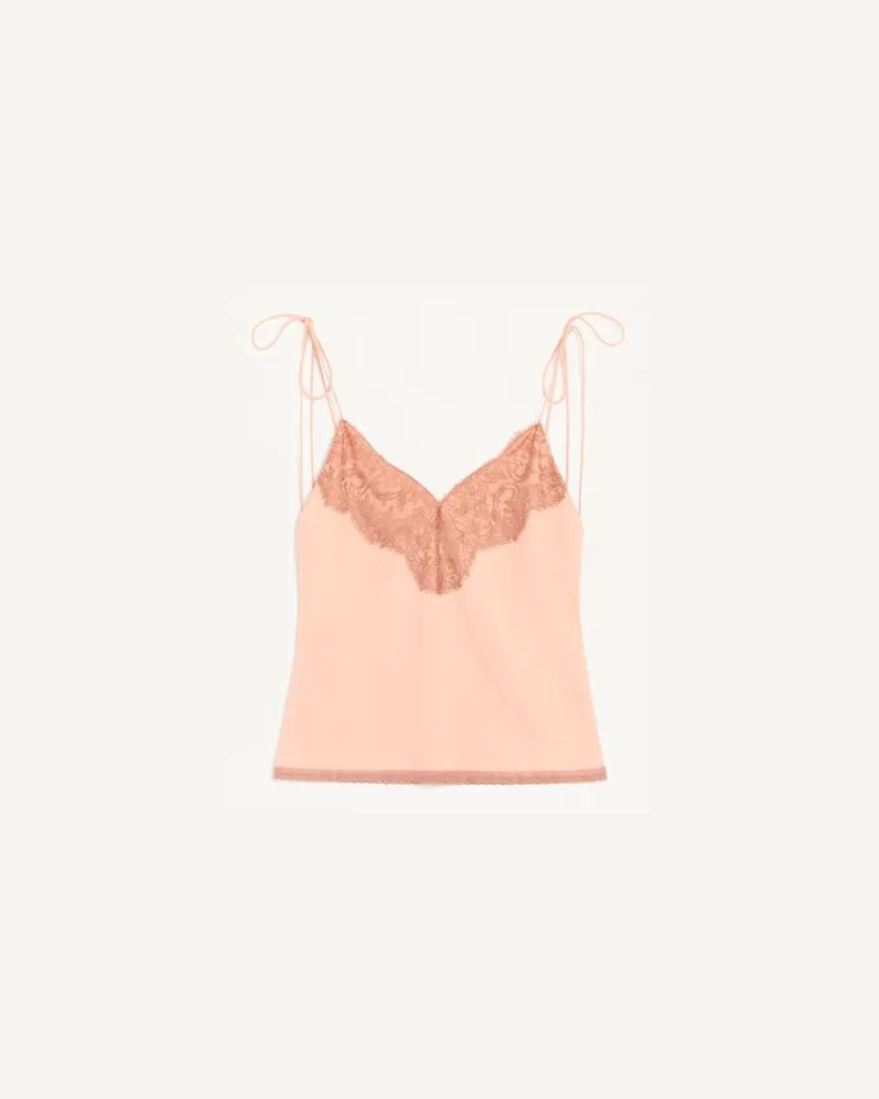 Valentino Garavani Crepe De Chine Top Frau LACHS Lachs
