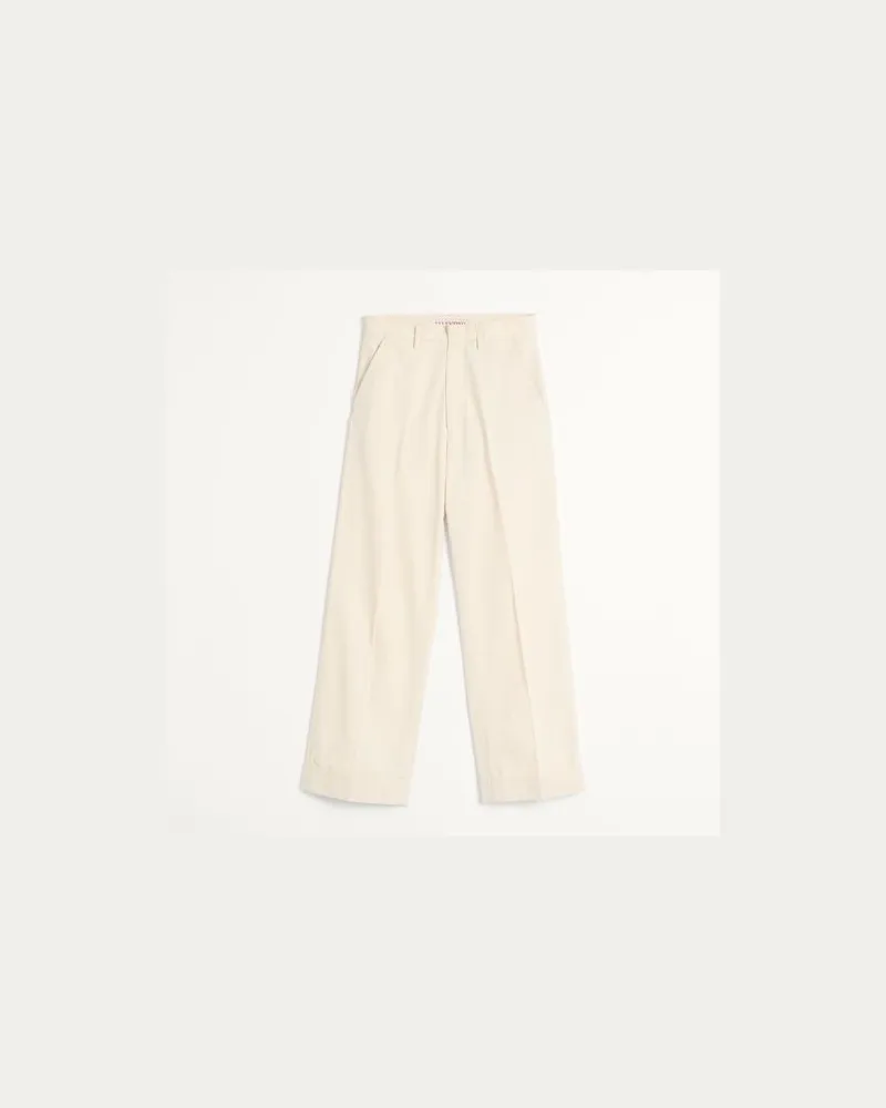 Valentino Garavani Hose Aus Denim Mit Umschlag Mann ECRU Ecru