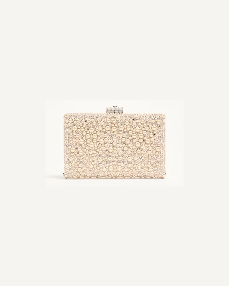 Valentino Garavani Valentino Garavani Berthe Clutch mit Perlen und Strasssteinen Frau CREME/CRYSTAL Creme